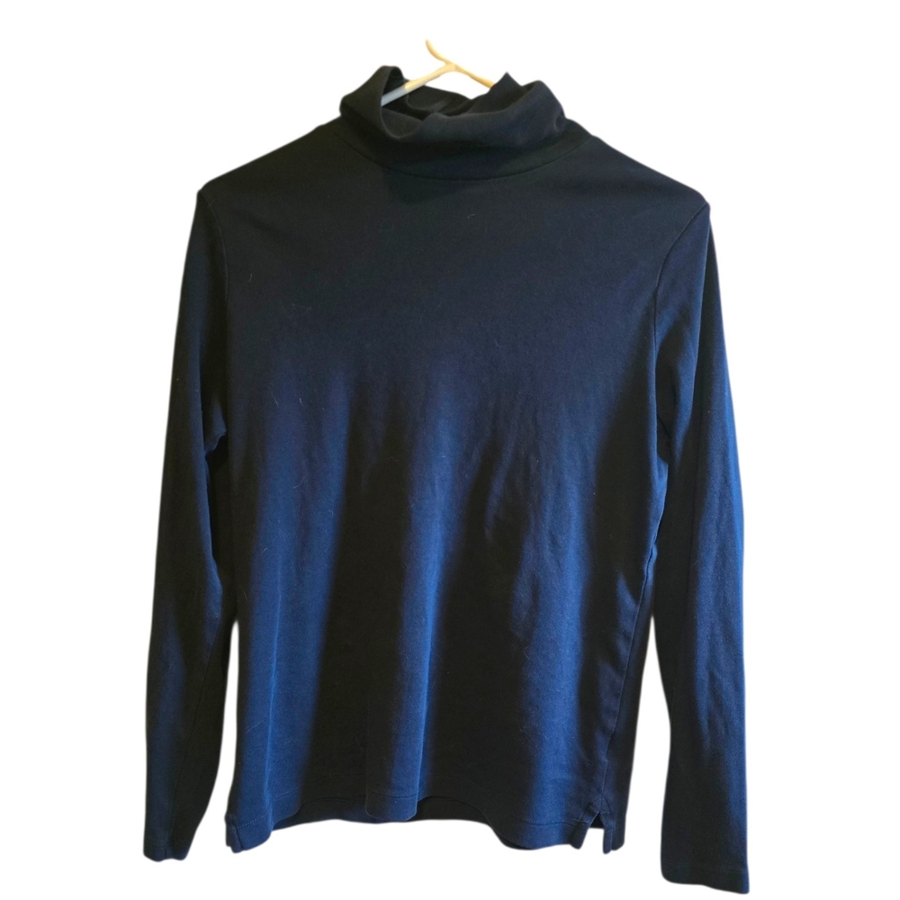 Lands' End Navy Shaped-Fit Turtle Neck